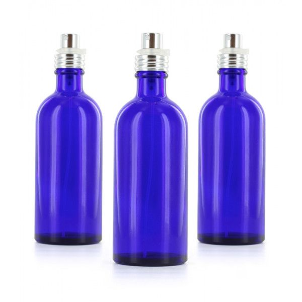Lot de 3 flacons verre bleu 100ml - Flacons | Neroliane